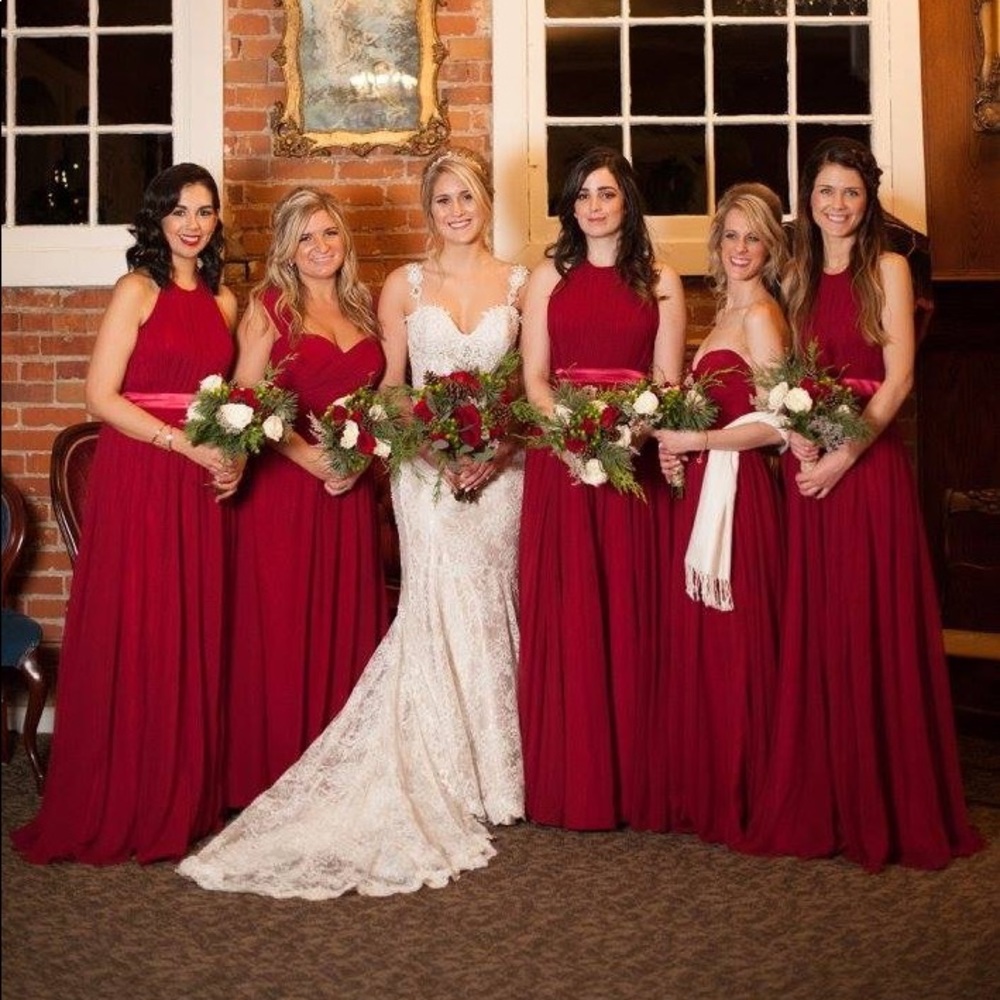 Nouvelle Burgundy Red Bridesmaid Dress